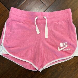Nike Women's Vintage Look Pink Athletic Shorts with White Trim